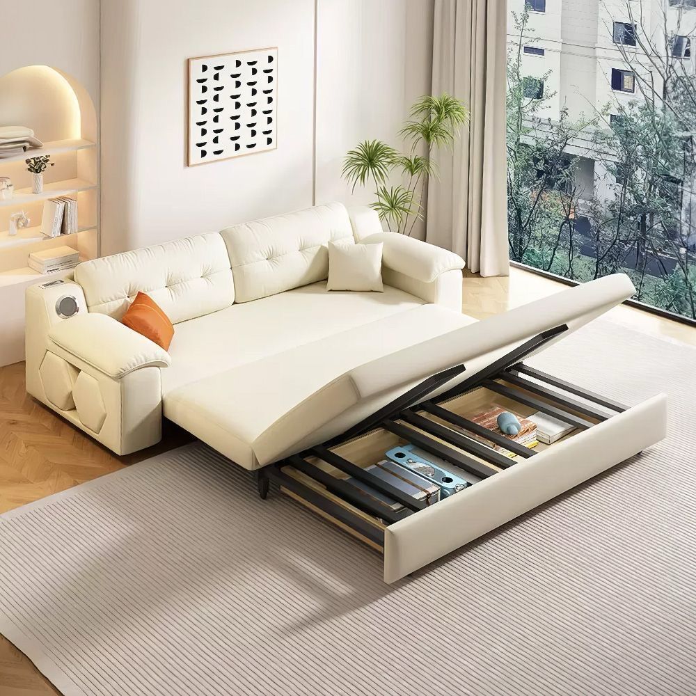 Sofa-Bed Convertible (3seater + 6*6 bed+ 4 stools + speaker+ charging station)